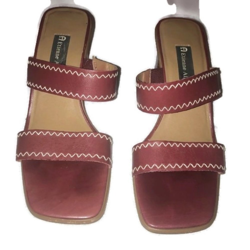 Etienne Aigner Brown Slip on Heels